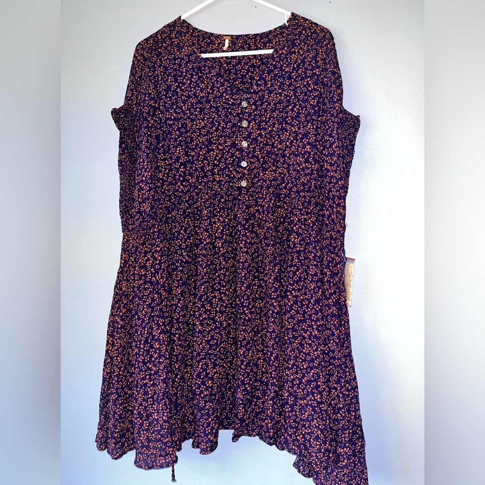 Free People One Fine Day Mini Dress Midnight Combo Size Small - Picture 4 of 5